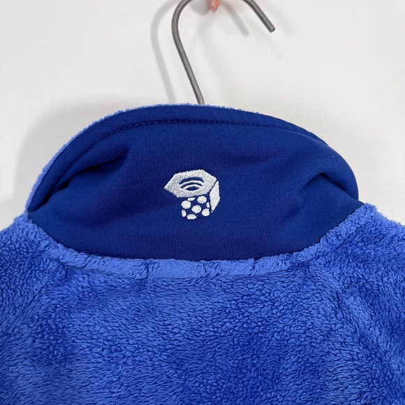 MOUNTAIN HARDWEAR Fleece Jacket Womens XS‎ Blue Plush Fuzzy Zip Up Monkey Hiking - Picture 6 of 8